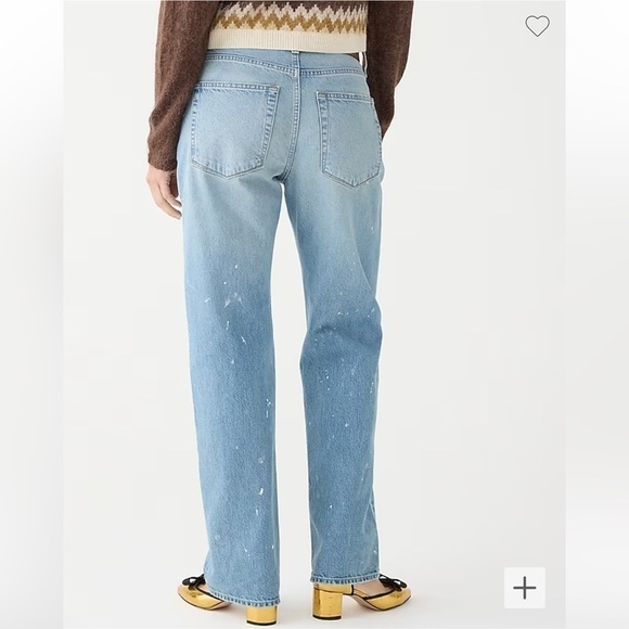 J crew Slouchy-straight jean with paint splatter ice blue wash - Picture 3 of 5